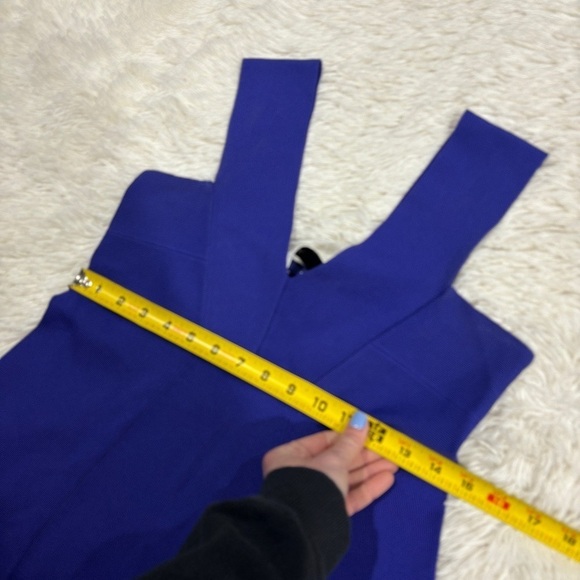 Reiss Womens Blue Archive Jamie Knitted V Neck Sleeveless A Line Dress Size 6 - Picture 8 of 16